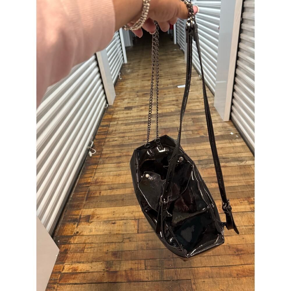 Betsey johnson patent leather kitsch coffin bat to the bone  backpack bag purse - Picture 9 of 16
